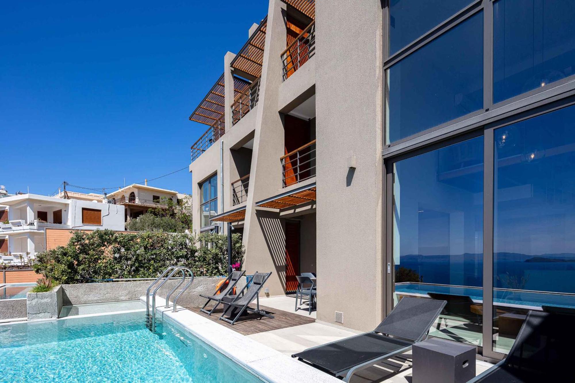 Omnia Luxury Villas - "Heated" Pools & Breathtaking Seaviews! Khania Eksteriør bilde