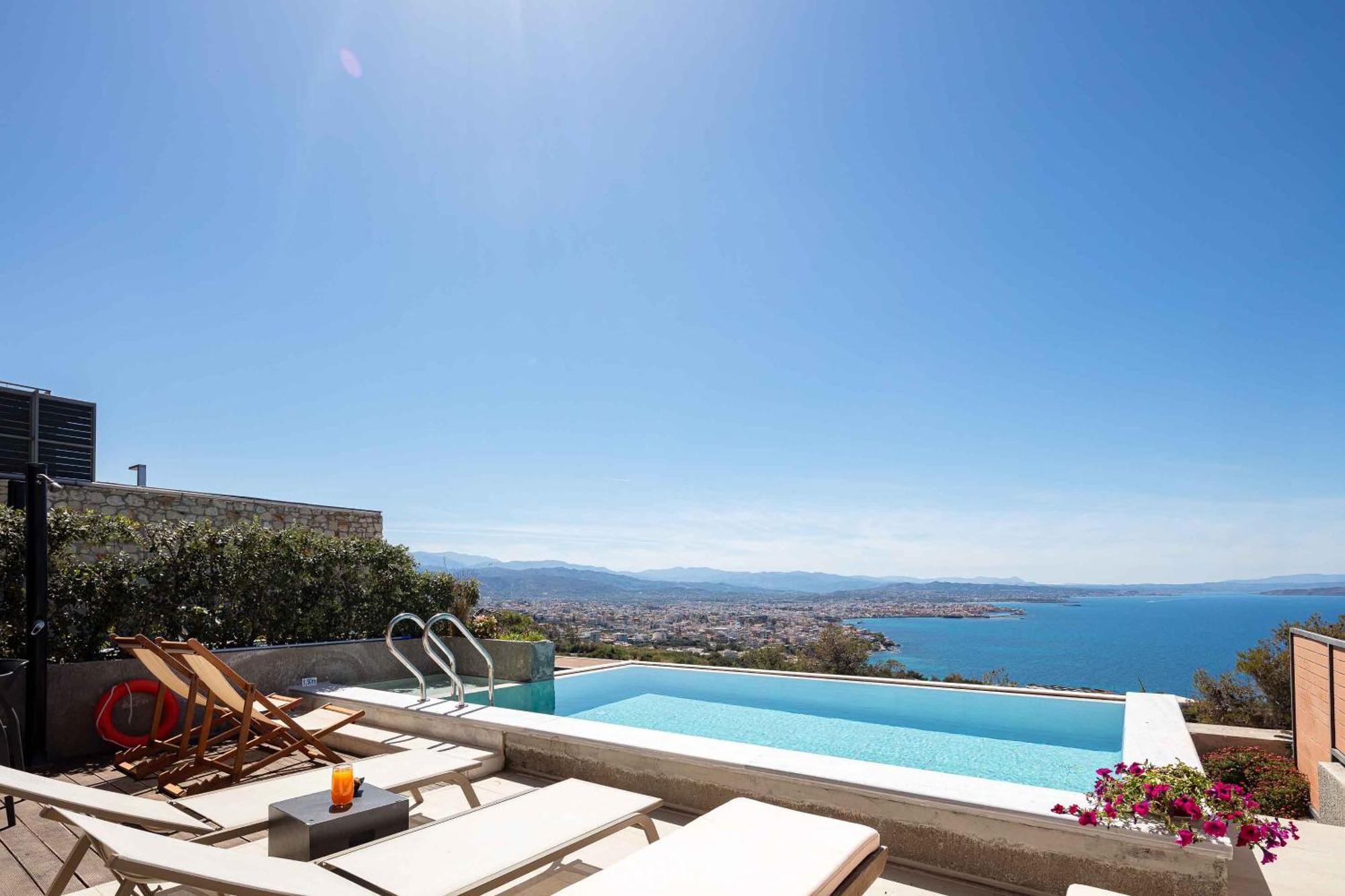 Omnia Luxury Villas - "Heated" Pools & Breathtaking Seaviews! Khania Eksteriør bilde