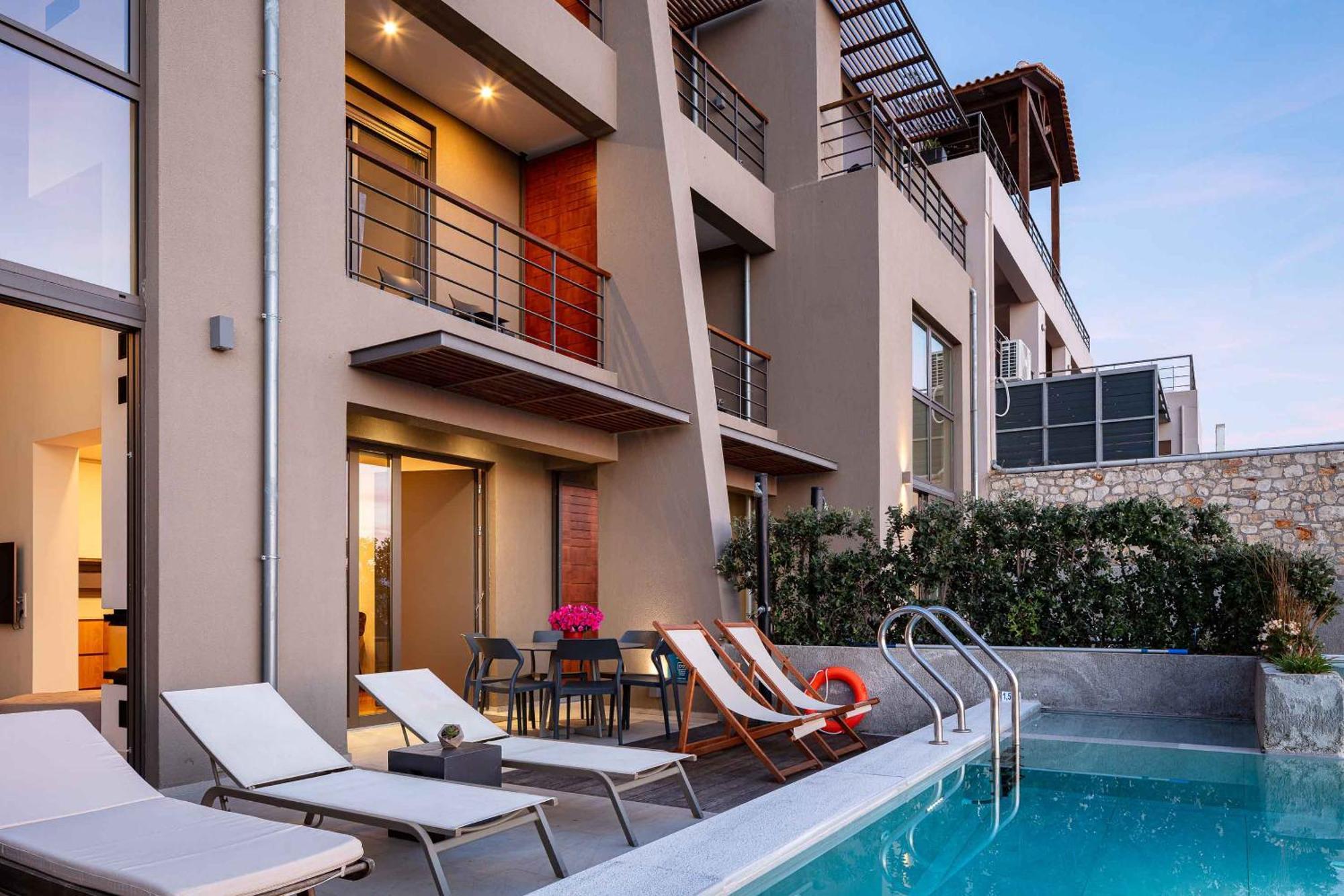 Omnia Luxury Villas - "Heated" Pools & Breathtaking Seaviews! Khania Eksteriør bilde