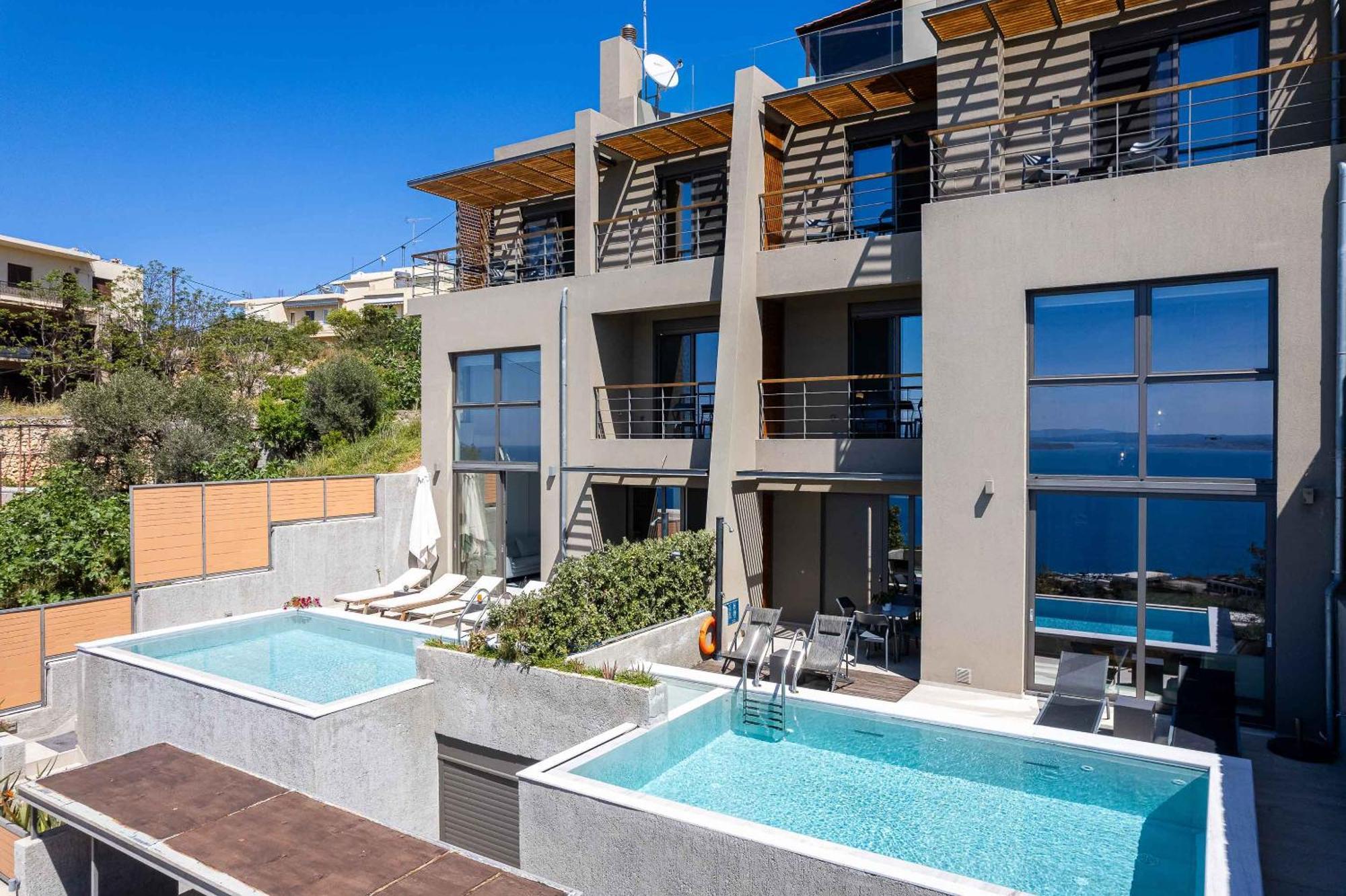Omnia Luxury Villas - "Heated" Pools & Breathtaking Seaviews! Khania Eksteriør bilde
